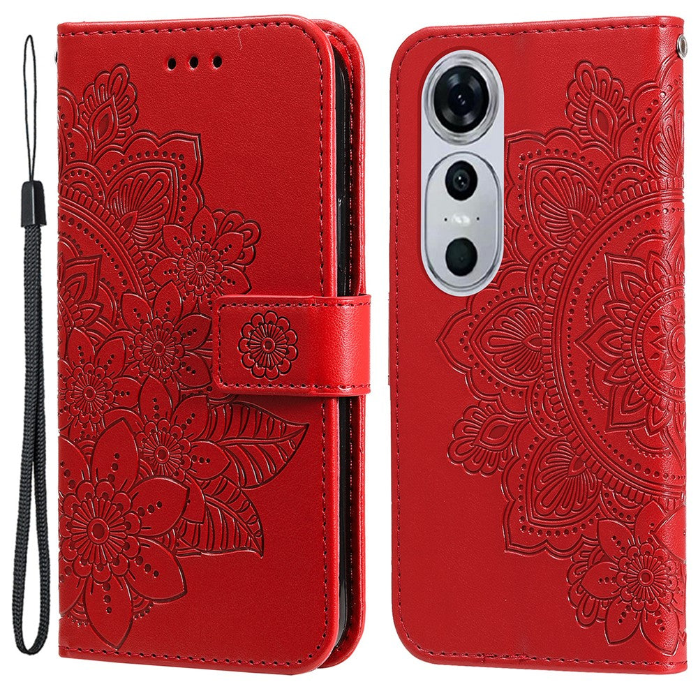 Huawei Nova 12 Pro 5G / Nova 12 Ultra 5G-skal med blommönster, PU-läder, plånboksfodral, stativ