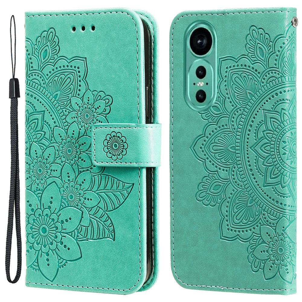 Huawei Nova 12 5G Skal Blommönster PU Läder Plånboksfodral