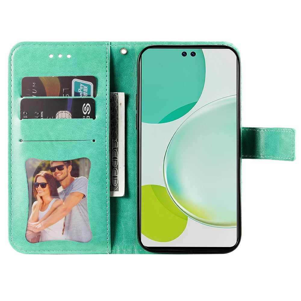 Huawei Nova 12 5G Skal Blommönster PU Läder Plånboksfodral