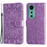 Huawei Nova 12 5G Plånboksfodral i läder med solrosmotiv