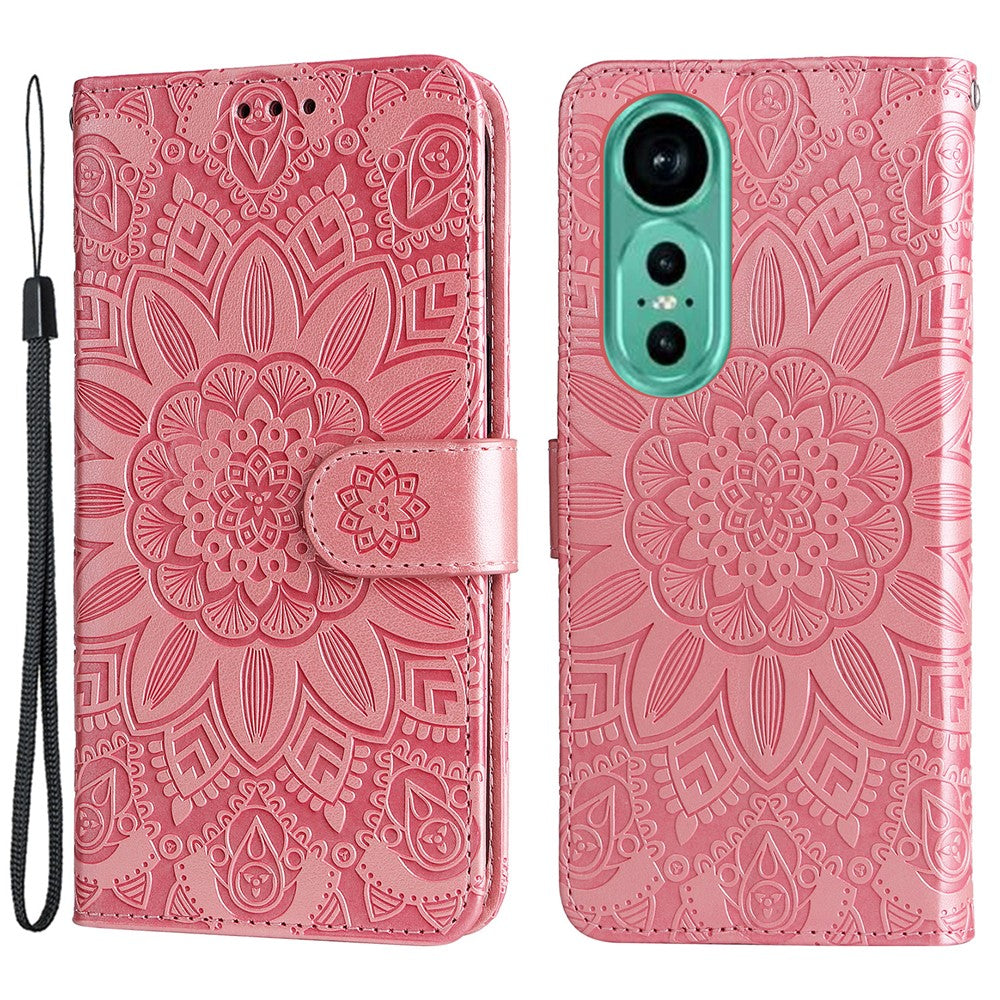 Huawei Nova 12 5G Plånboksfodral i läder med solrosmotiv