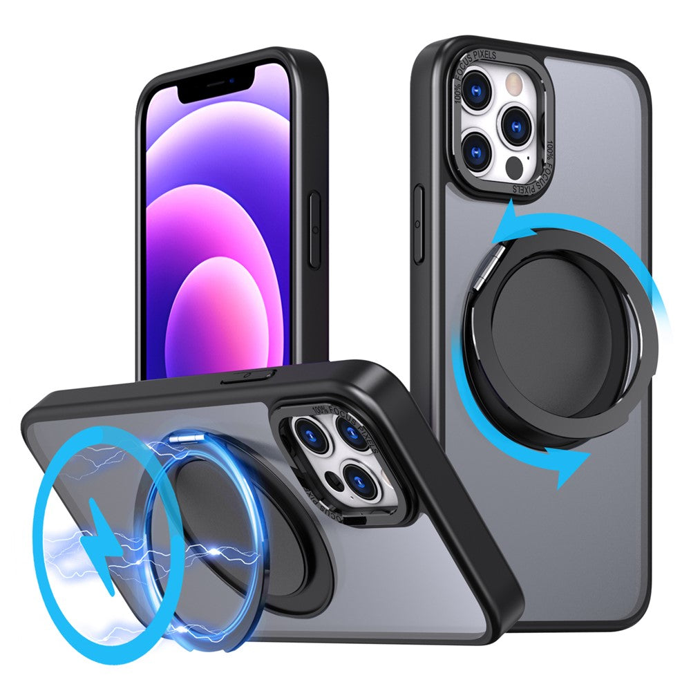 Magnetiskt fodral med stödfunktion för iPhone 12 Pro Max, kompatibelt med MagSafe