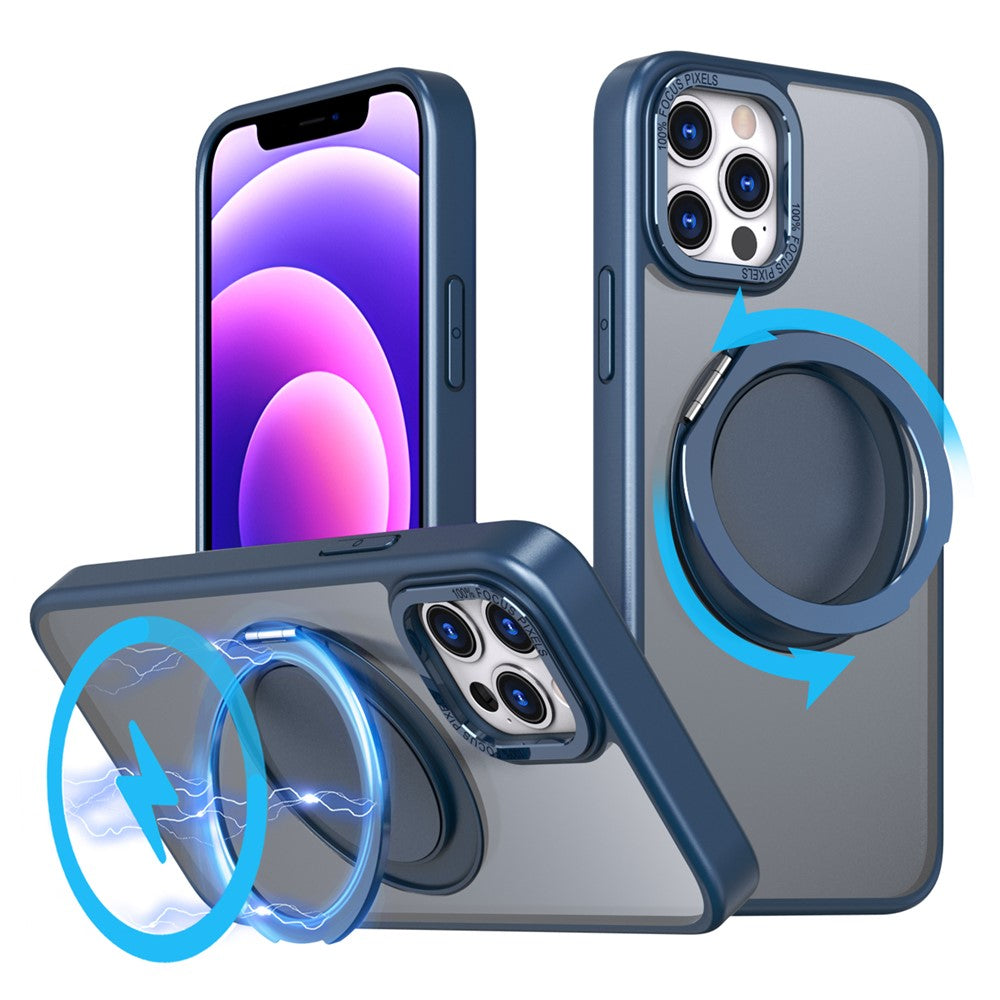 Magnetiskt fodral med stödfunktion för iPhone 12 Pro Max, kompatibelt med MagSafe