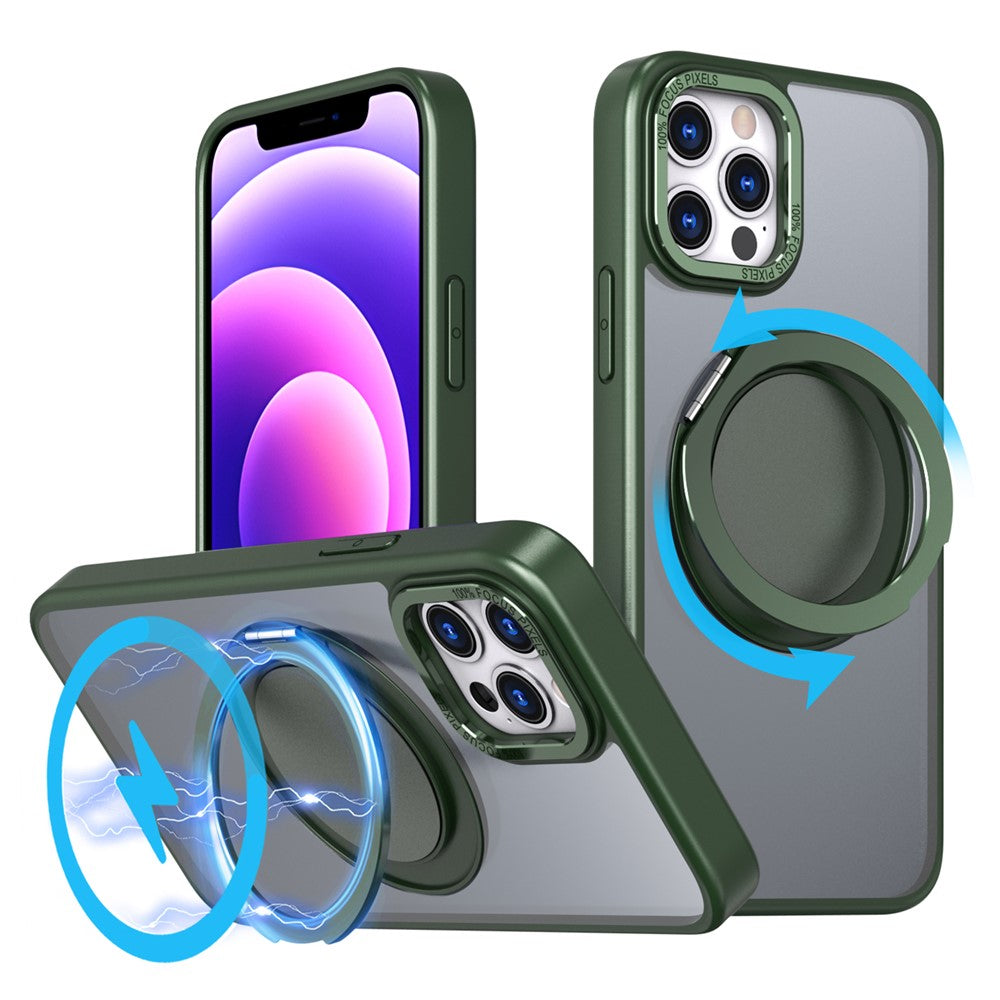 Magnetiskt fodral med stödfunktion för iPhone 12 Pro Max, kompatibelt med MagSafe