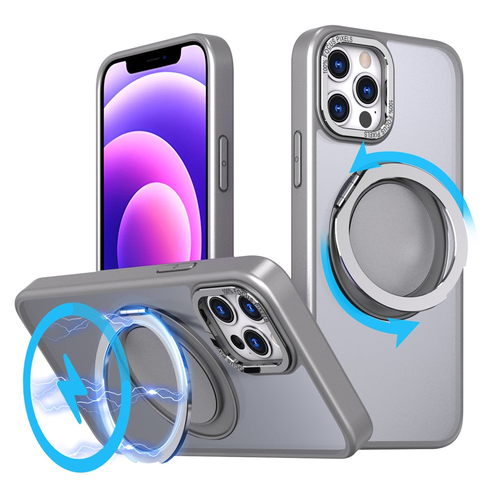 Magnetiskt fodral med stödfunktion för iPhone 12 Pro Max, kompatibelt med MagSafe