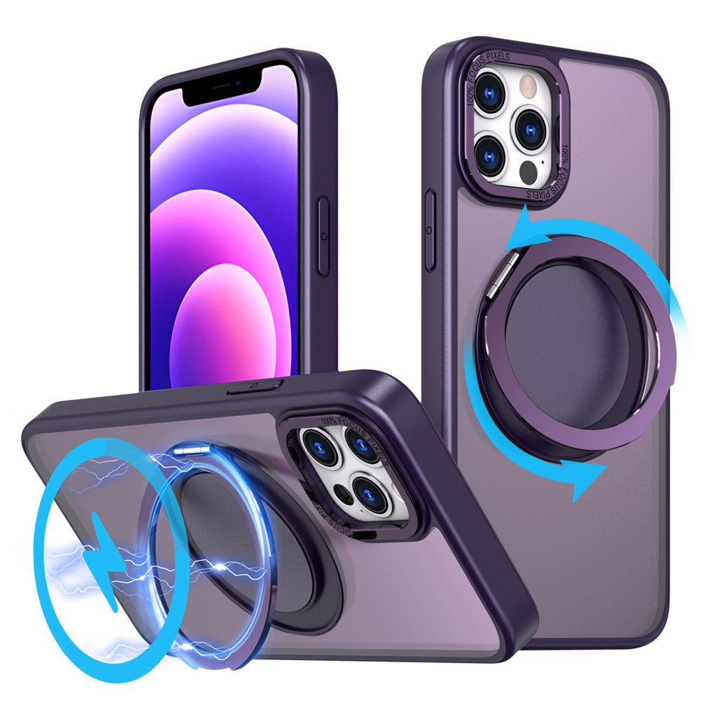 Magnetiskt fodral med stödfunktion för iPhone 12 Pro Max, kompatibelt med MagSafe
