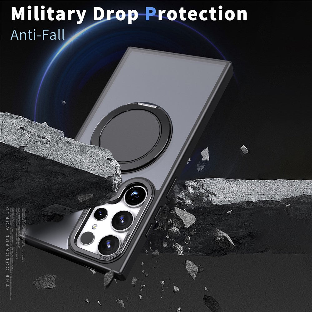 For Samsung Galaxy S24 Ultra Case Magnetic Phone Cover Rotary Ring Kickstand
