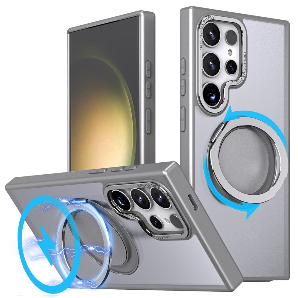 For Samsung Galaxy S24 Ultra Case Magnetic Phone Cover Rotary Ring Kickstand