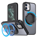 For iPhone 11 Magnetic Phone Case Invisible Gear Ring Holder Kickstand