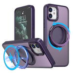 For iPhone 11 Magnetic Phone Case Invisible Gear Ring Holder Kickstand