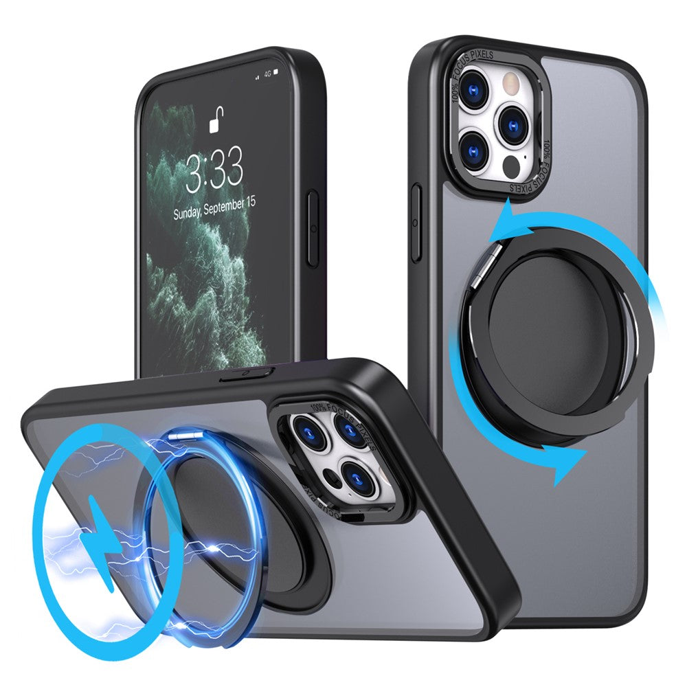 Magnetiskt skal för iPhone 11 Pro Max, kompatibelt med MagSafe roterande stöd
