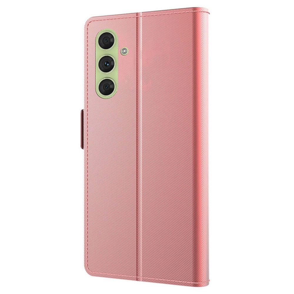 Til Samsung Galaxy A15 5G / A15 4G PU læder cover med stander og spejl