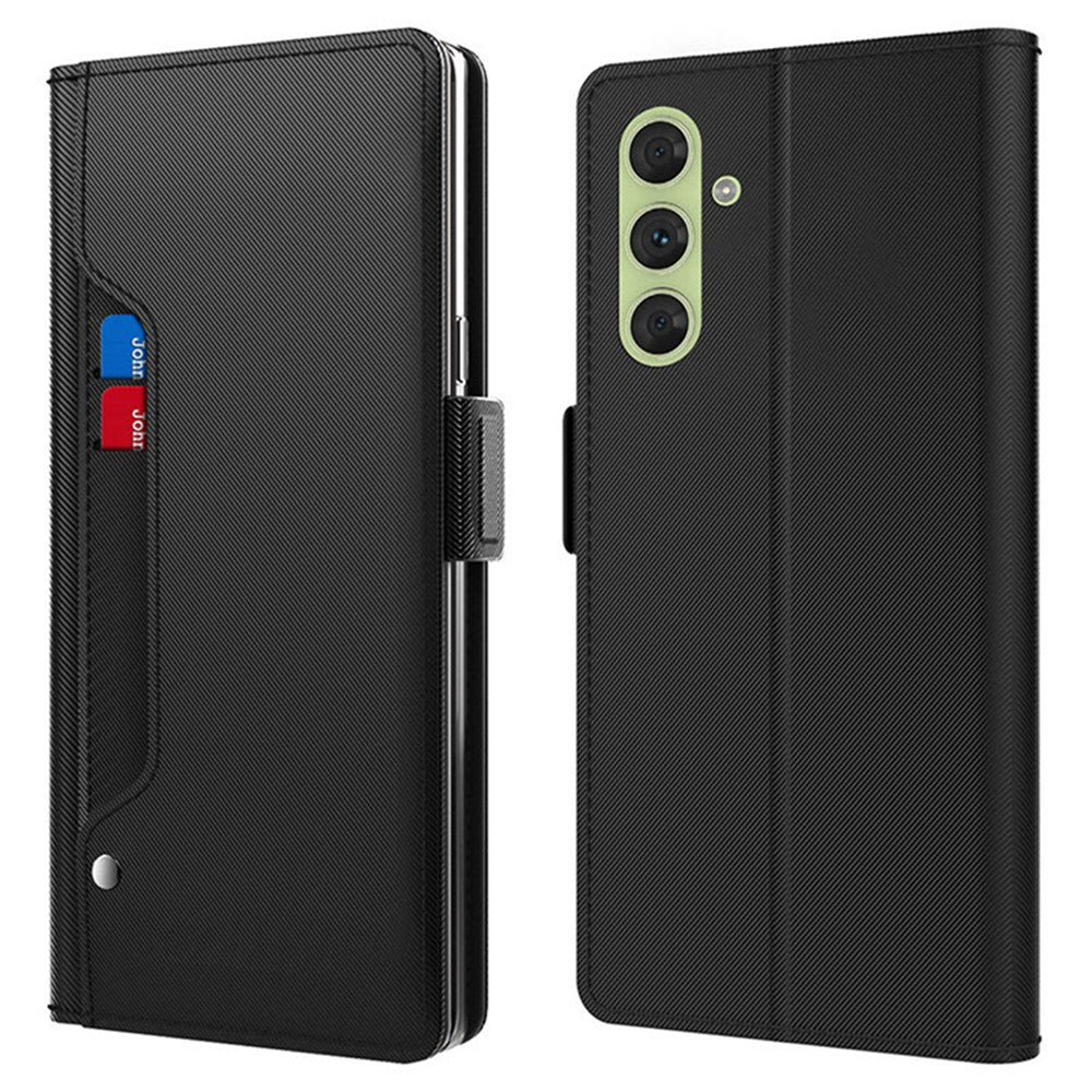 Til Samsung Galaxy A15 5G / A15 4G PU læder cover med stander og spejl