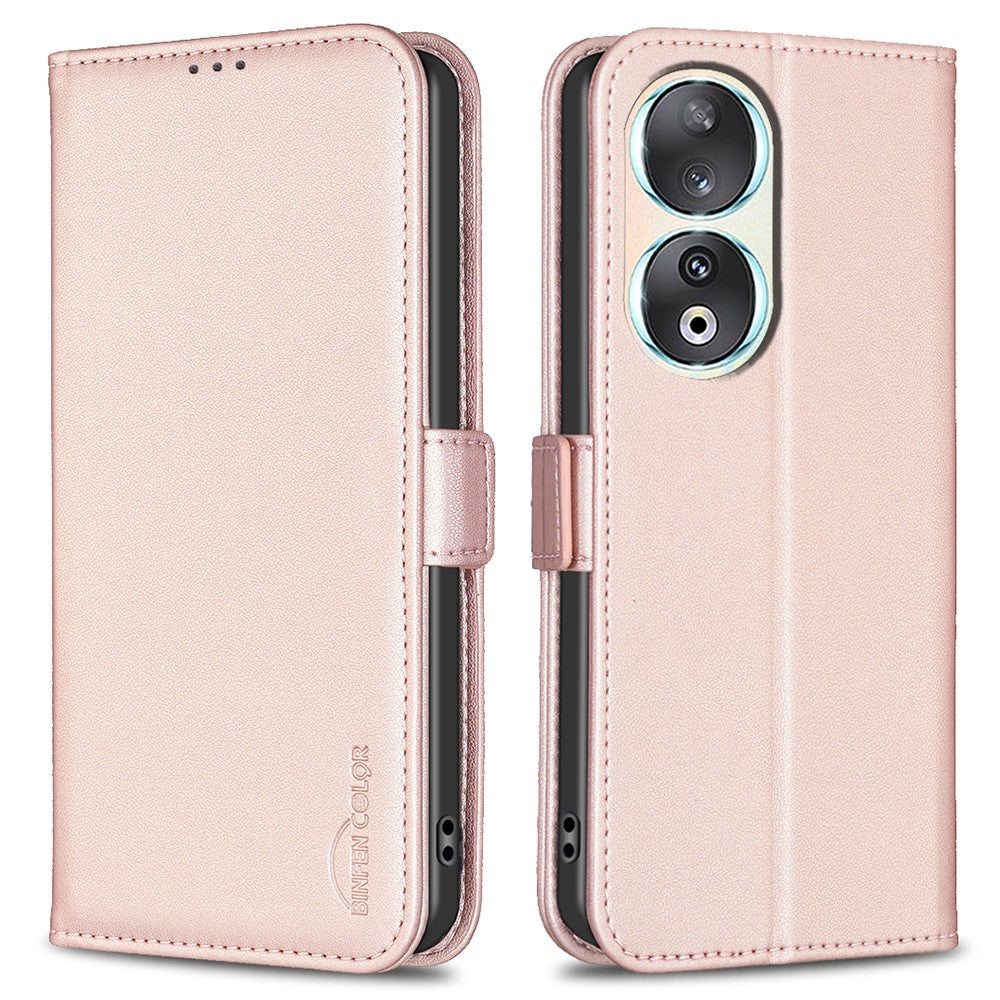 BINFEN COLOR BF31 For Honor 90 Case with Wallet Stand PU Leather Flip Phone Cover