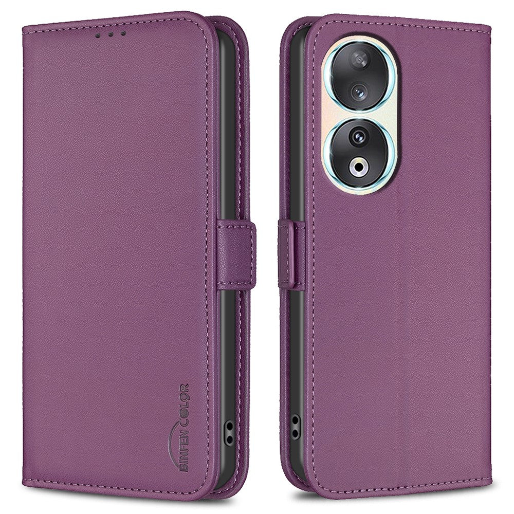 BINFEN COLOR BF31 For Honor 90 Case with Wallet Stand PU Leather Flip Phone Cover