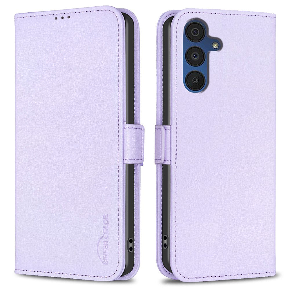BINFEN COLOR BF31 For Samsung Galaxy A15 5G Cover med Kortholder Stander i PU-Læder Flip Telefon Etui