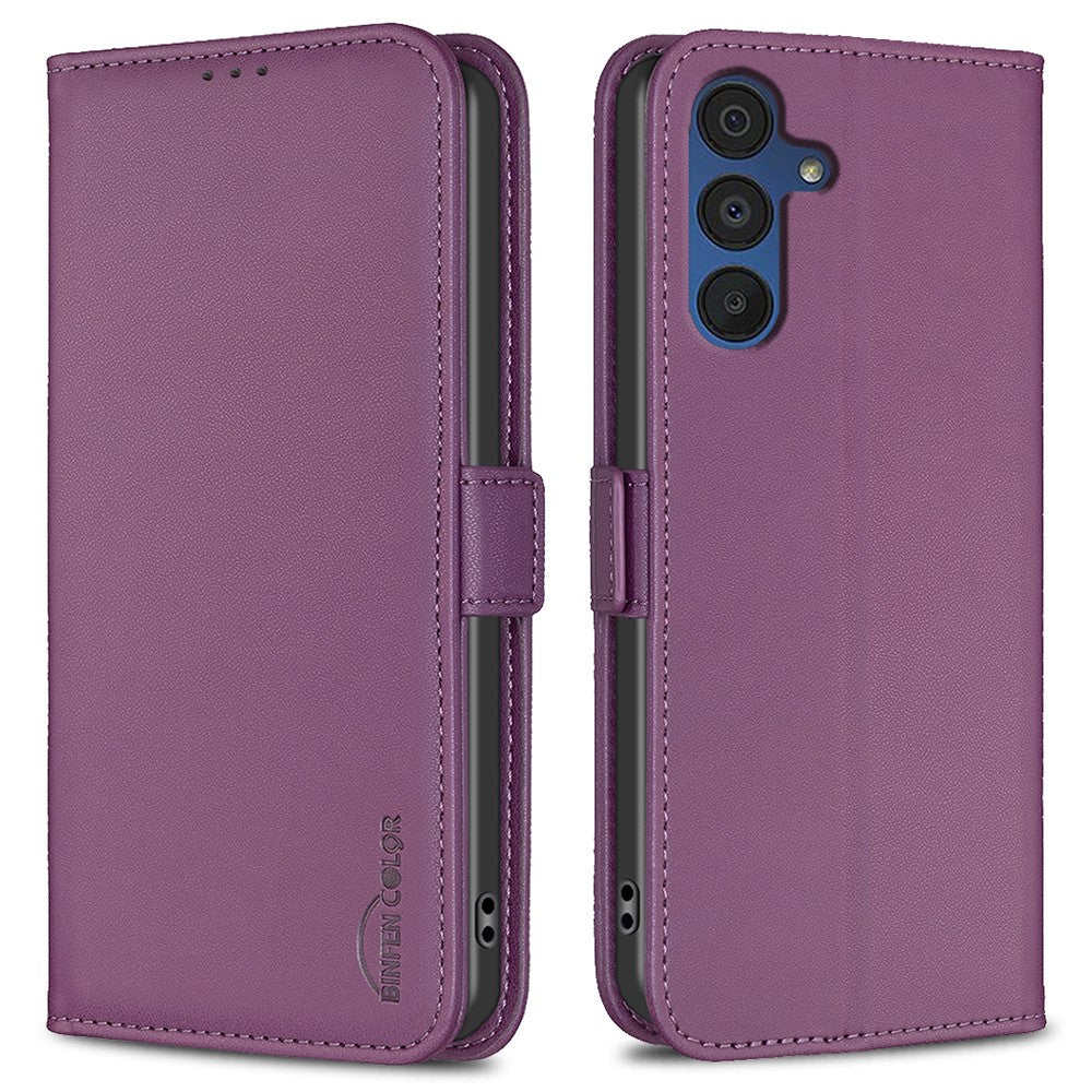 BINFEN COLOR BF31 For Samsung Galaxy A15 5G Cover med Kortholder Stander i PU-Læder Flip Telefon Etui
