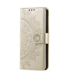 OnePlus 12 5G-magnetisk mobilcover med mandala-blomst, præget PU-læder + TPU
