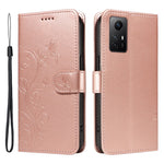Xiaomi Redmi Note 12S 4G / Note 11 4G (Qualcomm) / Note 11S 4G PU-läderfodral Blommönster Plånboksfodral med stativ och rem
