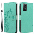 Xiaomi Redmi Note 12S 4G / Note 11 4G (Qualcomm) / Note 11S 4G PU-läderfodral Blommönster Plånboksfodral med stativ och rem
