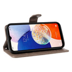 For Samsung Galaxy S23 FE PU Leather Cases Flower Pattern Wallet Stand Phone Cover with Strap