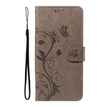 For Samsung Galaxy S23 FE PU Leather Cases Flower Pattern Wallet Stand Phone Cover with Strap