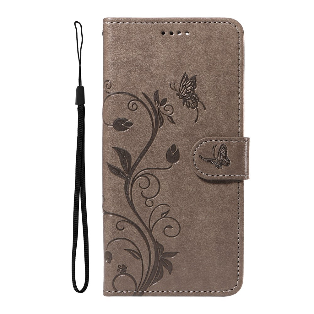 For Samsung Galaxy S23 FE PU Leather Cases Flower Pattern Wallet Stand Phone Cover with Strap
