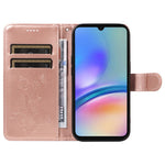 For Samsung Galaxy A05s 4G PU Leather Cases Flower Pattern Wallet Stand Phone Cover with Strap