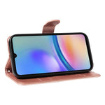 For Samsung Galaxy A05s 4G PU Leather Cases Flower Pattern Wallet Stand Phone Cover with Strap