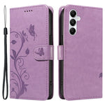 For Samsung Galaxy A05s 4G PU Leather Cases Flower Pattern Wallet Stand Phone Cover with Strap
