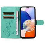 For Samsung Galaxy A15 5G PU Leather Cases Flower Pattern Wallet Stand Phone Cover with Strap
