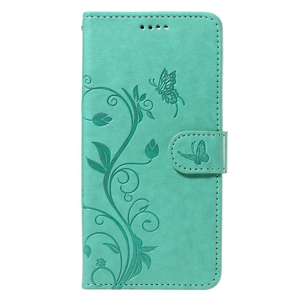 For Samsung Galaxy A15 5G PU Leather Cases Flower Pattern Wallet Stand Phone Cover with Strap