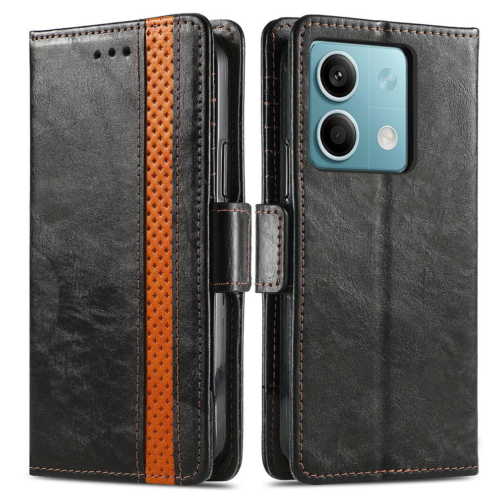 Xiaomi Redmi Note 13 5G mobilskal CASENEO PU-läderfodral med stativ och RFID-blockerande plånbok