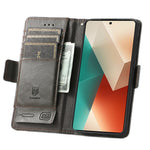 Xiaomi Redmi Note 13 5G mobilskal CASENEO PU-läderfodral med stativ och RFID-blockerande plånbok
