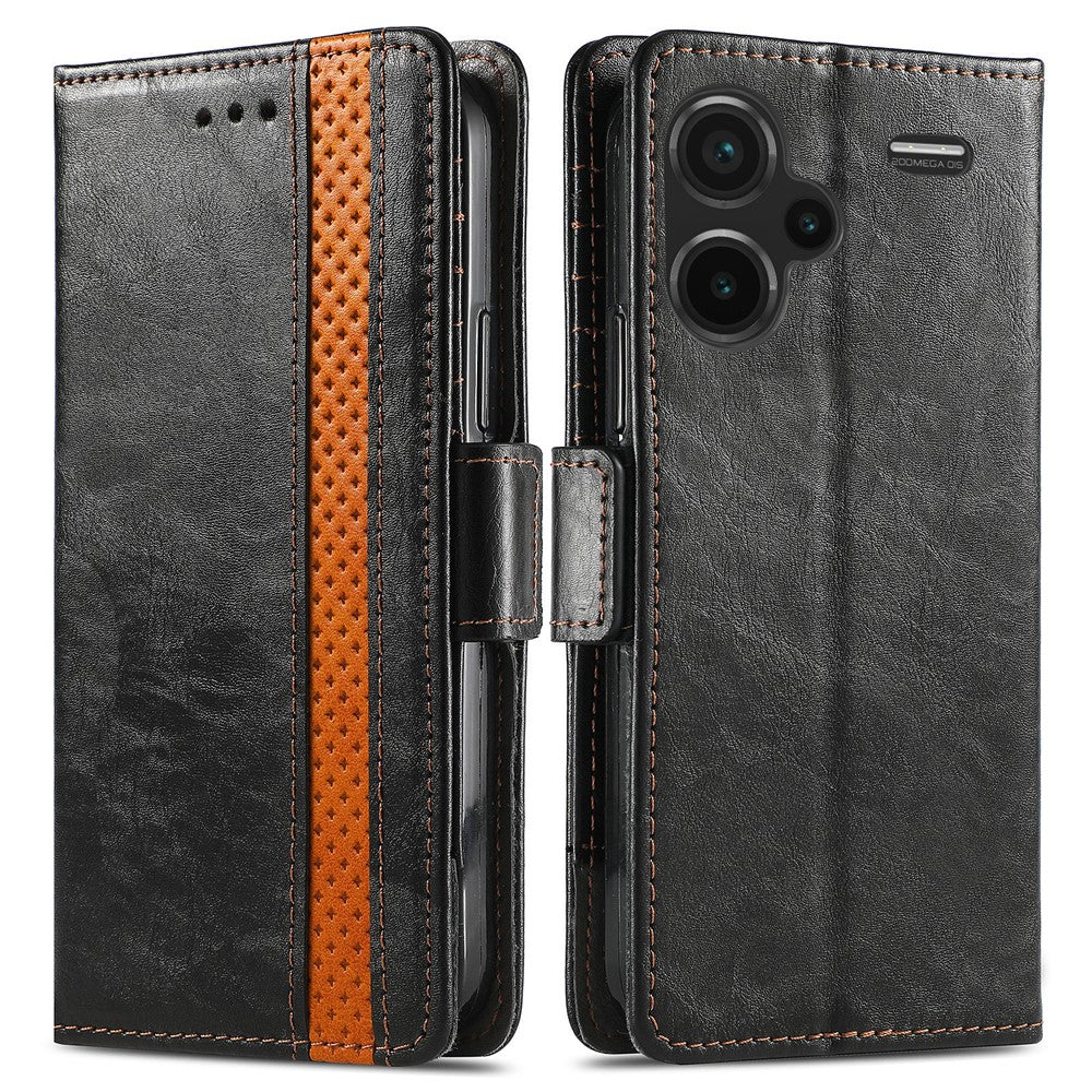 Xiaomi Redmi Note 13 Pro+ 5G mobilskal CASENEO PU-läderfodral med stativ och RFID-blockerande plånbok