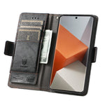 For Xiaomi Redmi Note 13 Pro+ 5G Phone Cases CASENEO PU Leather Cover Stand with RFID Blocking Wallet
