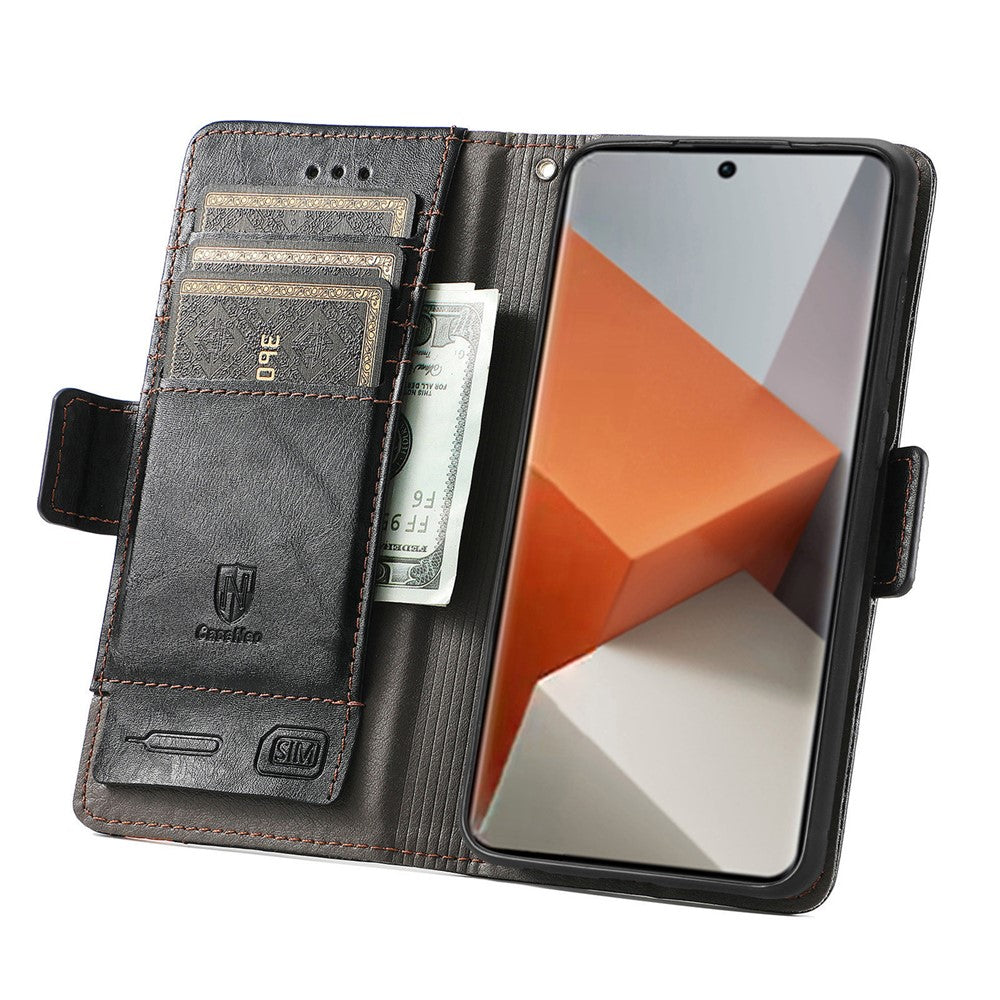 For Xiaomi Redmi Note 13 Pro+ 5G Phone Cases CASENEO PU Leather Cover Stand with RFID Blocking Wallet