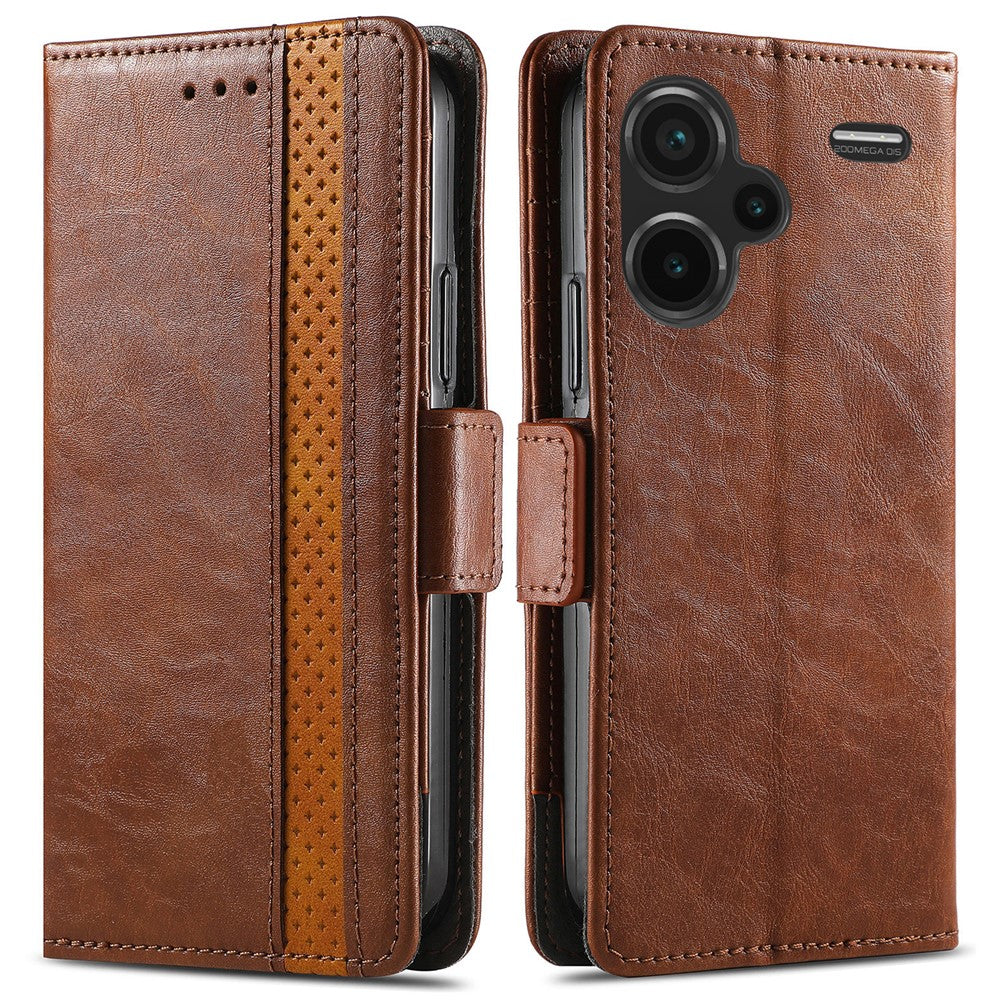 Xiaomi Redmi Note 13 Pro+ 5G mobilskal CASENEO PU-läderfodral med stativ och RFID-blockerande plånbok
