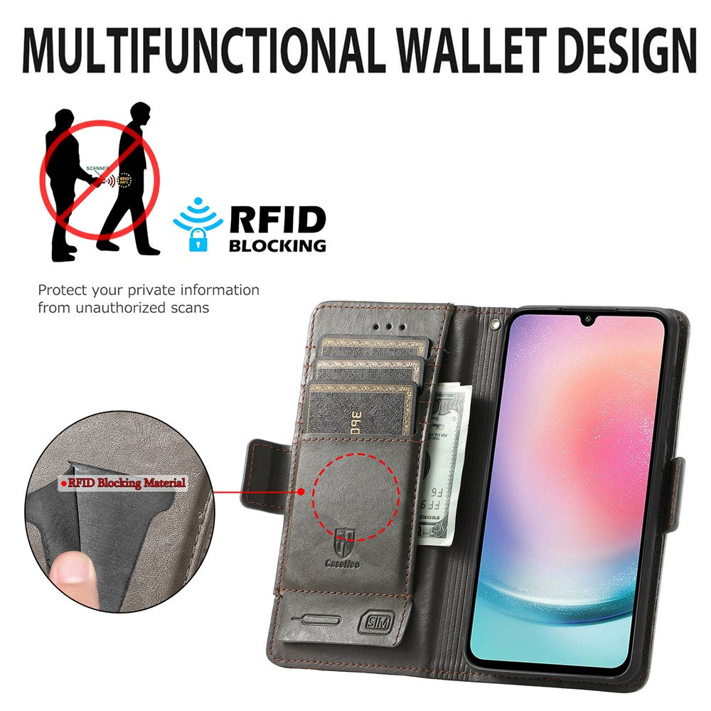 For Samsung Galaxy A25 5G (Global) (161mm) Phone Cases CASENEO PU Leather Cover Stand with RFID Blocking Wallet