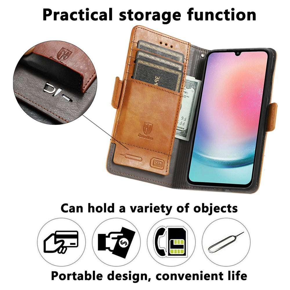 For Samsung Galaxy A25 5G (Global) (161mm) Phone Cases CASENEO PU Leather Cover Stand with RFID Blocking Wallet