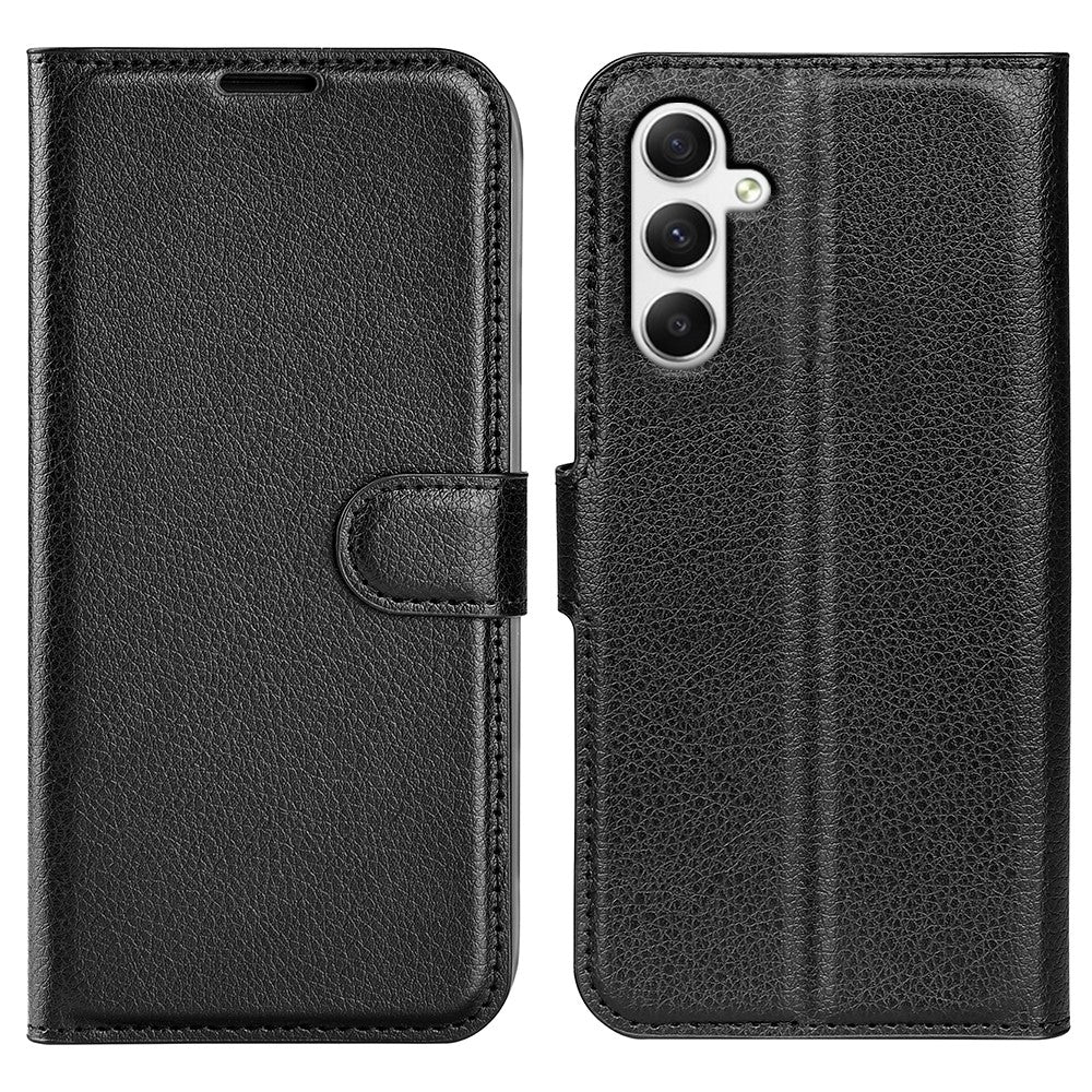 Til Samsung Galaxy A35 5G Litchi tekstur pung etui PU læder telefon stander cover