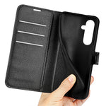 Til Samsung Galaxy A35 5G Litchi tekstur pung etui PU læder telefon stander cover