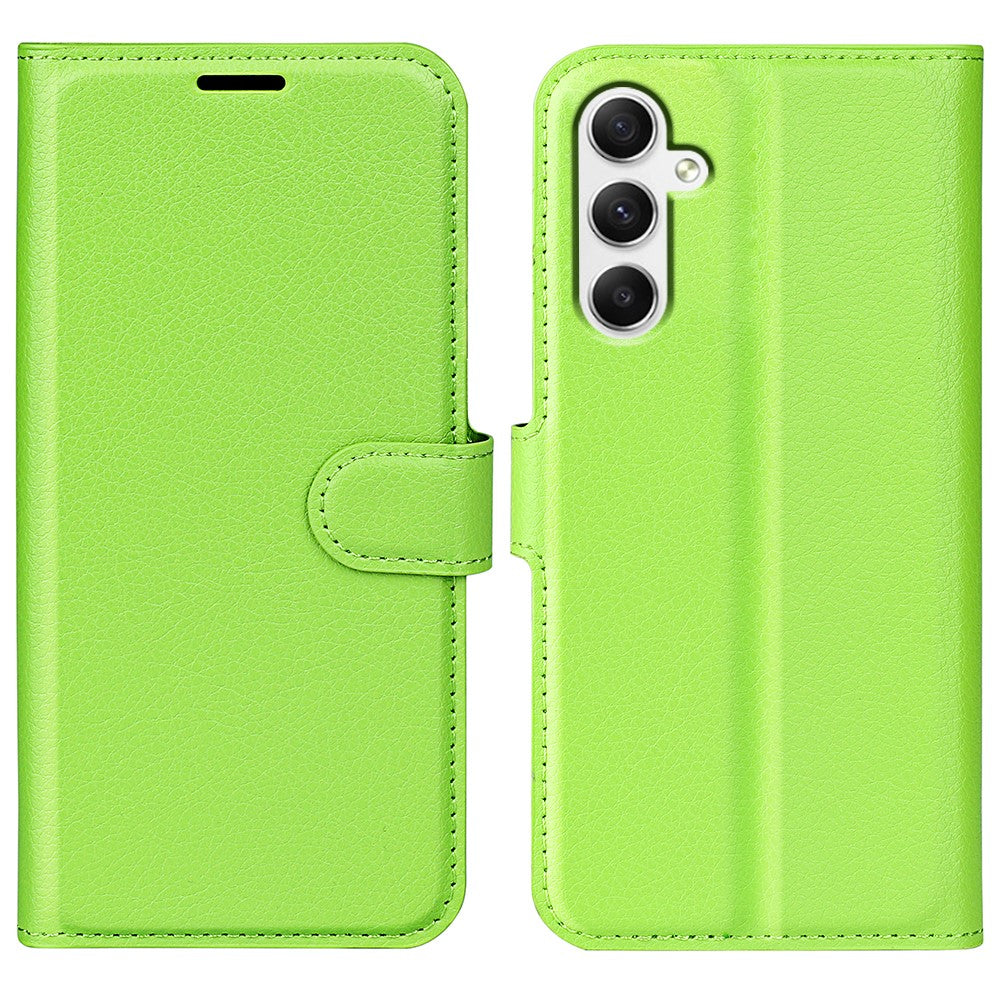 Til Samsung Galaxy A35 5G Litchi tekstur pung etui PU læder telefon stander cover