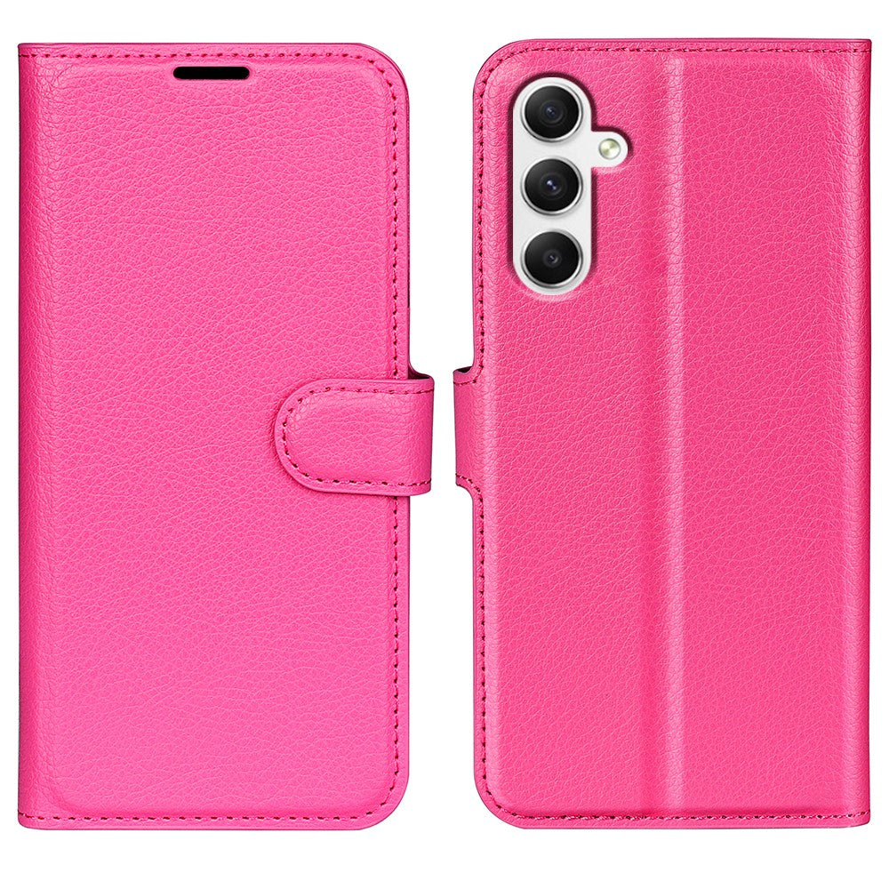 Til Samsung Galaxy A35 5G Litchi tekstur pung etui PU læder telefon stander cover