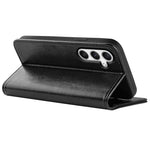 Til Samsung Galaxy A35 5G PU-læder telefoncover med Crazy Horse-tekstur, pung og kortpladser