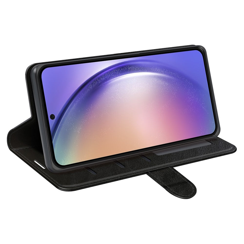Til Samsung Galaxy A55 5G Flip PU Læder Cover Pung Telefoncover Crazy Horse Tekstur
