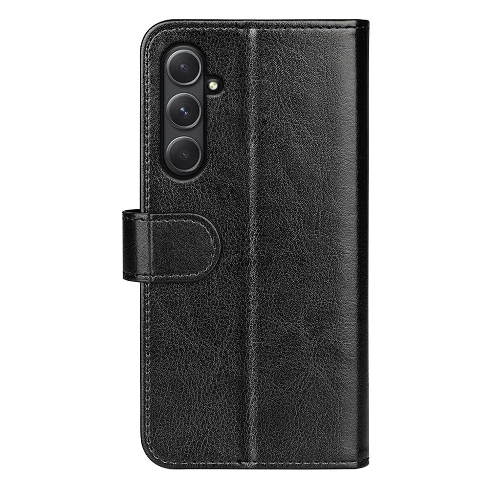 Til Samsung Galaxy A55 5G Flip PU Læder Cover Pung Telefoncover Crazy Horse Tekstur