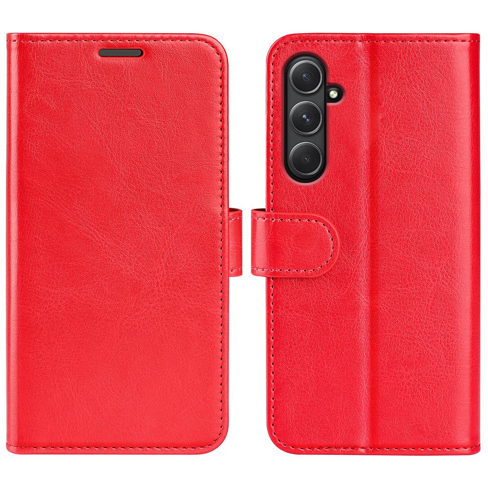 Til Samsung Galaxy A55 5G Flip PU Læder Cover Pung Telefoncover Crazy Horse Tekstur