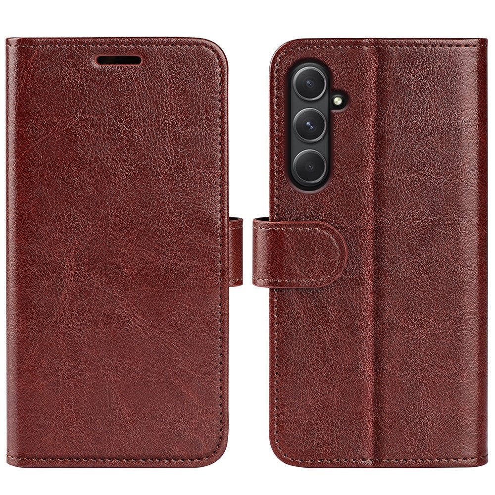 Til Samsung Galaxy A55 5G Flip PU Læder Cover Pung Telefoncover Crazy Horse Tekstur