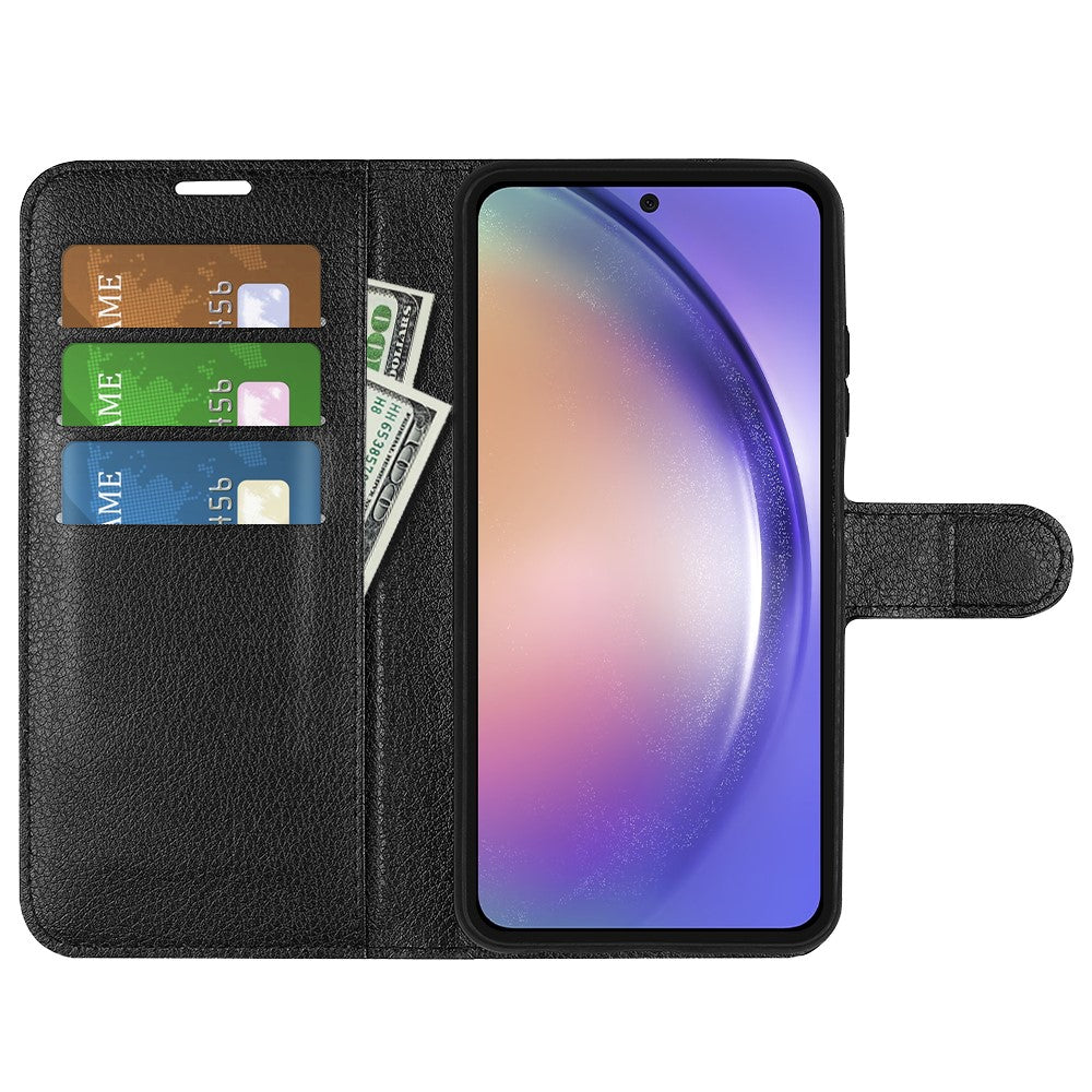 For Samsung Galaxy A55 5G Leather Litchi Texture Case Flip Wallet Phone Cover